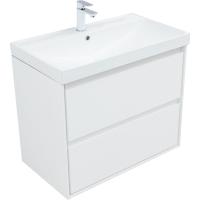 Тумба под раковину без столешницы Aquanet Милан 80 подвесная, белая глянцевая
