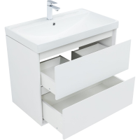 Тумба под раковину без столешницы Aquanet Милан 80 подвесная, белая глянцевая