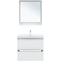 Тумба под раковину без столешницы Aquanet Милан 80 подвесная, белая глянцевая