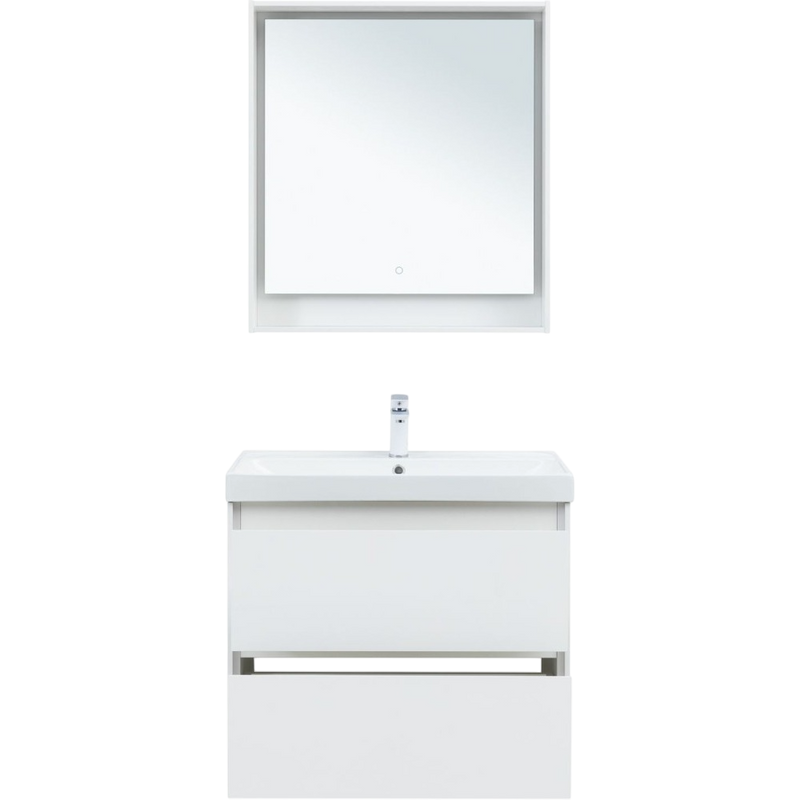 Тумба под раковину без столешницы Aquanet Милан 80 подвесная, белая глянцевая