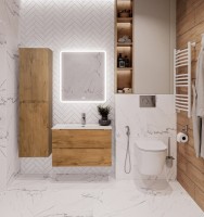 Шкаф пенал для ванной BelBagno Etna 40 L rovere  nature