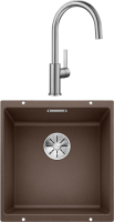 Комплект Мойка Blanco Subline 400-U кофе + Смеситель Candor 523120