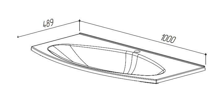 Тумба с раковиной Belux Ганновер 100 подвесная, белая глянцевая, 2 ящика