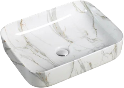 Накладная раковина SantiLine SL-7020 светло-серый мрамор