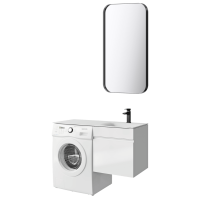 Мебель для ванной комнаты Aqwella Duet 53 R подвесная, под стиральную машину, белая
