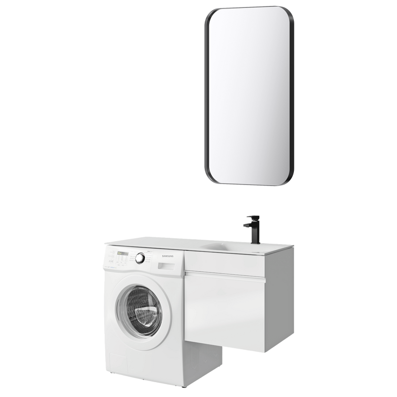 Мебель для ванной комнаты Aqwella Duet 53 R подвесная, под стиральную машину, белая