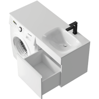 Мебель для ванной комнаты Aqwella Duet 53 R подвесная, под стиральную машину, белая