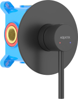 Встраиваемый смеситель для душа и ванны AQUATEK Европа AQ1366MB С ВНУТРЕННЕЙ ЧАСТЬЮ, матовый черный