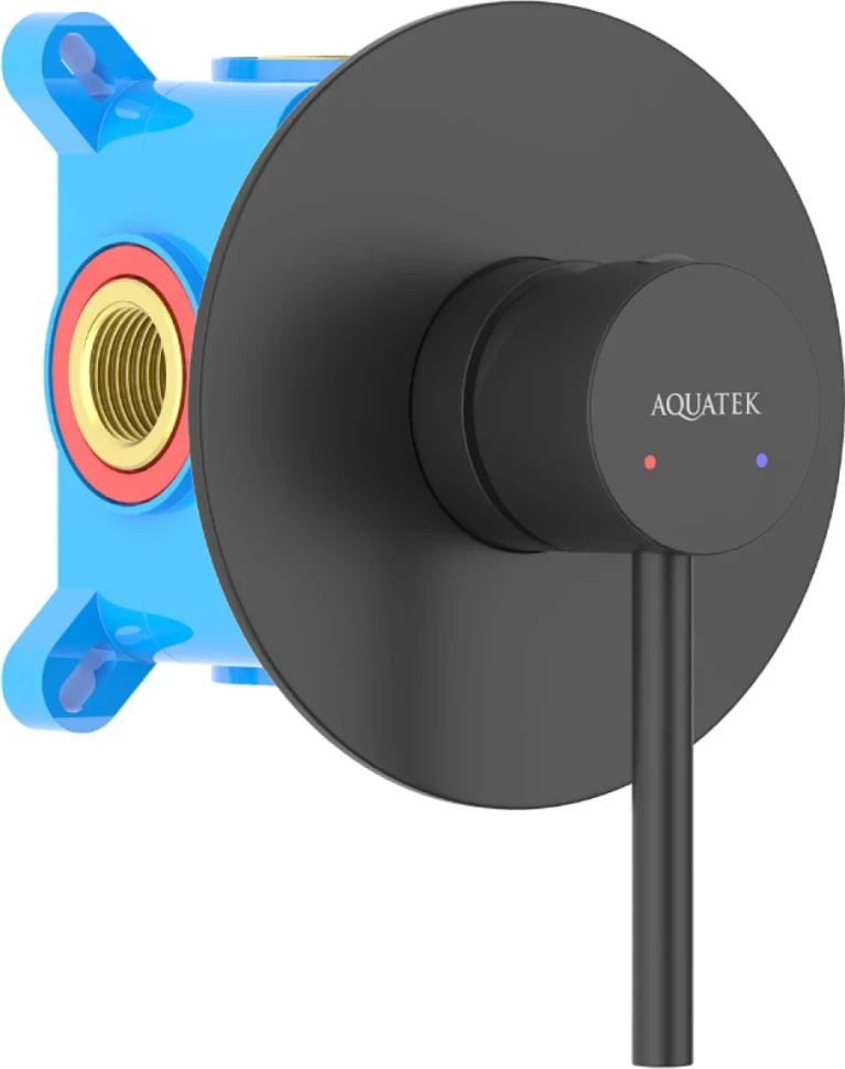 Встраиваемый смеситель для душа и ванны AQUATEK Европа AQ1366MB С ВНУТРЕННЕЙ ЧАСТЬЮ, матовый черный