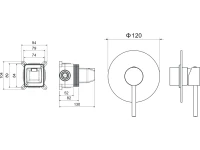 Встраиваемый смеситель для душа и ванны AQUATEK Европа AQ1366MB С ВНУТРЕННЕЙ ЧАСТЬЮ, матовый черный