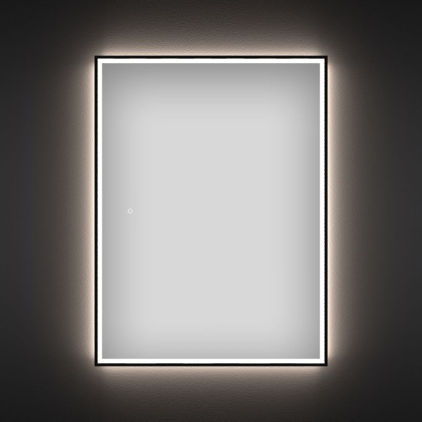 Зеркало Wellsee 7 Rays’ Spectrum 70х85 с фронтальной подсветкой, черное матовое