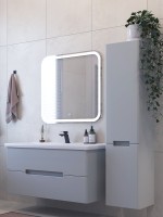 Мебель для ванной комнаты SanStar Ориана 100 подвесная, серая, раковина Santek Миранда 100