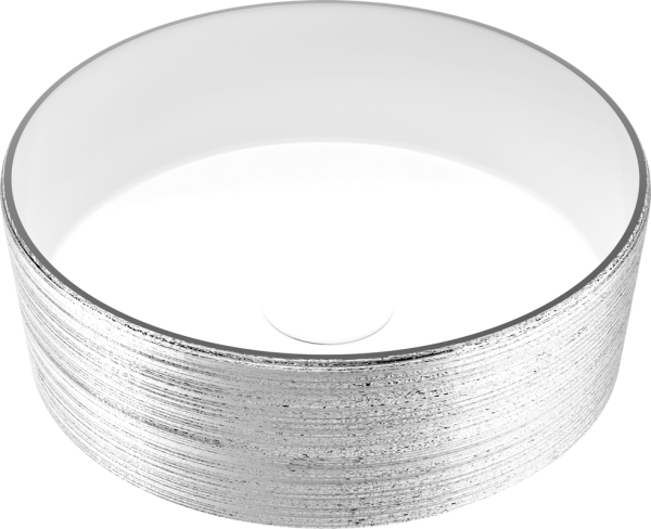 Накладная раковина Grossman GR-5020SW бело-серебряная