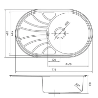 Комплект Мойка IDDIS Suno SUN77SDi77S с сифоном + Смеситель Acros ACRSB00i05 хром