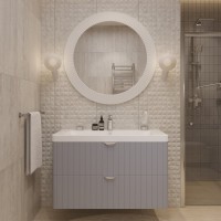 Мебель для ванной комнаты STWORKI Ларвик 105 серая матовая
