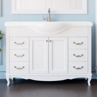 Мебель для ванной комнаты ValenHouse Эллина 120 белая, фурнитура хром