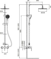 Душевая стойка AltroBagno Intento 030104 Cr хром Душевая стойка AltroBagno Intento 030104 Cr хром
