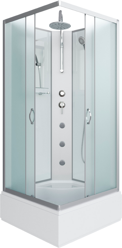 Душевая кабина Niagara Classic NG-1108-14BKTG 90х90 см, без крыши, с гидромассажем и тропическим душем