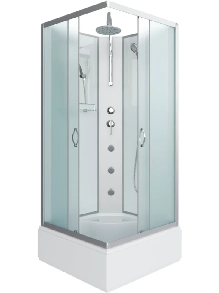 Душевая кабина Niagara Classic NG-1108-14BKTG 90х90 см, без крыши, с гидромассажем и тропическим душем