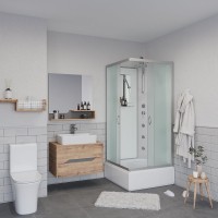 Душевая кабина Niagara Classic NG-1108-14BKTG 90х90 см, без крыши, с гидромассажем и тропическим душем