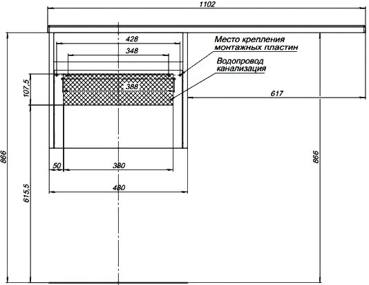 Мебель для ванной комнаты Aquanet Токио 48 1 ящик R