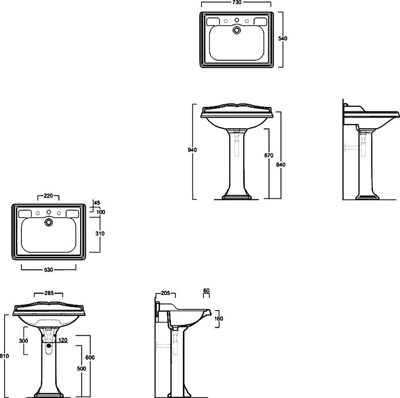 Раковина Simas Arcade AR834 с пьедесталом