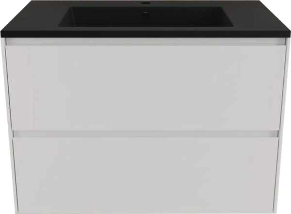 Тумба с раковиной Style Line Лима 80 см подвесная LINE 80 2 ящика PLUS Белый Матовый ЭМАЛЬ, раковина антрацит