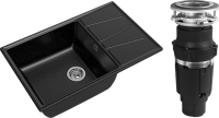 Комплект Мойка GranFest Vertex GF-V-780L черная + Измельчитель Bone Crusher BC 610-AS