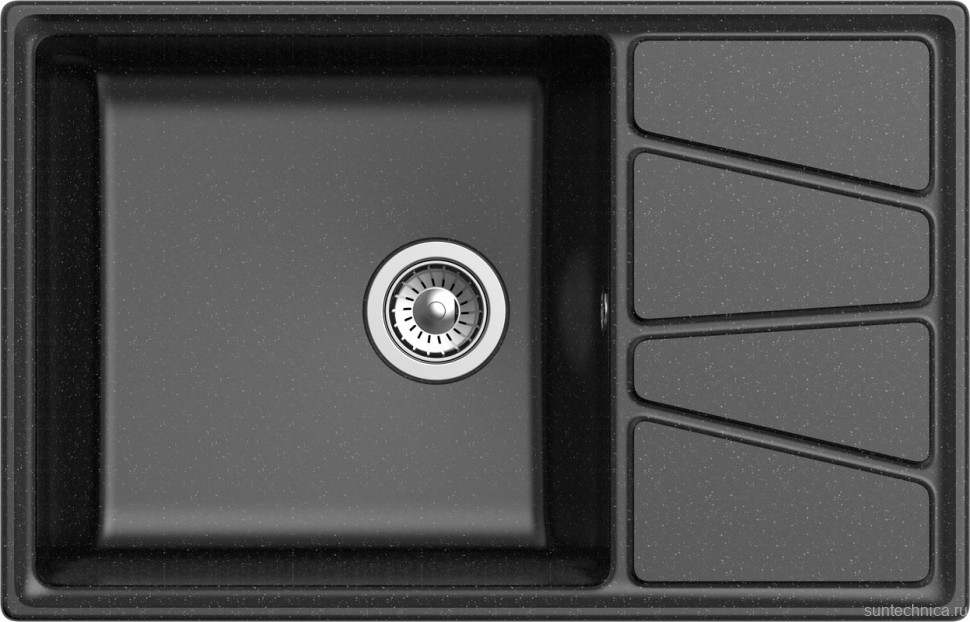 Комплект Мойка GranFest Vertex GF-V-780L черная + Измельчитель Bone Crusher BC 610-AS