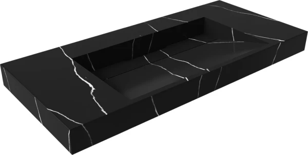 Раковина Armadi Art Flat Nero Marquina 100 с кронштейнами