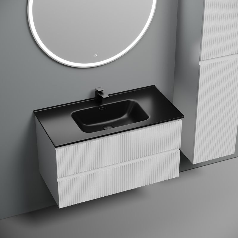 Тумба с раковиной Sancos Snob T 90 bianco, раковина CN7002MB