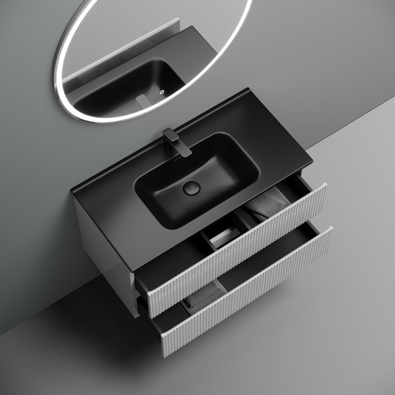 Тумба с раковиной Sancos Snob T 90 bianco, раковина CN7002MB