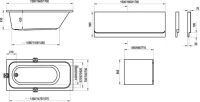 Акриловая ванна Ravak Chrome 160x70 см, пристенная, белая, на ножках