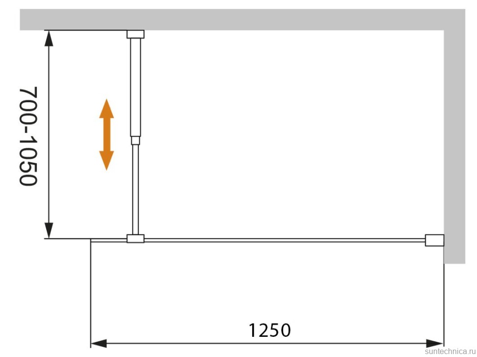 Душевая перегородка Cezares Liberta -L-1-125-C-Cr