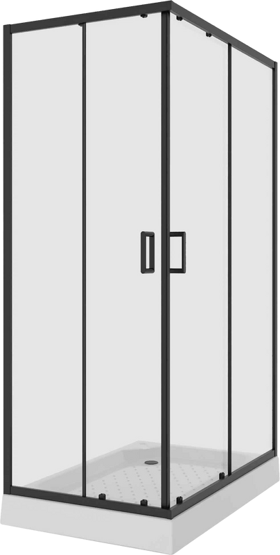 Душевой уголок Niagara Nova NG-6881-08 BLACK 100x80, профиль черный, стекло прозрачное