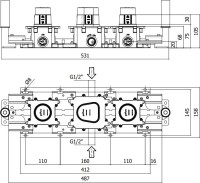 Термостатический смеситель встраиваемый Paffoni Modular Box MDE001NO С ВНУТРЕННЕЙ ЧАСТЬЮ, матовый черный