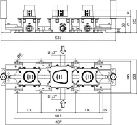 Термостатический смеситель встраиваемый Paffoni Modular Box MDE001NO С ВНУТРЕННЕЙ ЧАСТЬЮ, матовый черный