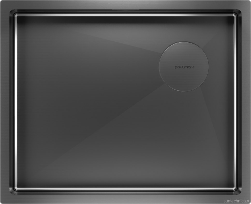 Комплект Мойка Paulmark Next-Skew PM885444-GM вороненая сталь + Измельчитель Intenso