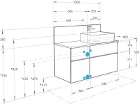 Тумба под раковину AQUATON Мишель 100 дуб рустикальный