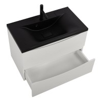 Мебель для ванной комнаты BelBagno Marino 80 подвесная, bianco opaco, черная раовина