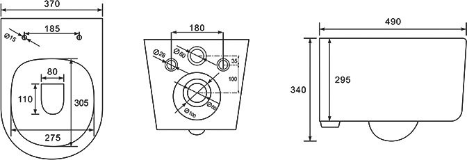 Комплект Унитаз подвесной AQUATEK Мия AQ2004-00 безободковый, с микролифтом + Инсталляция Standard INS-0000012
