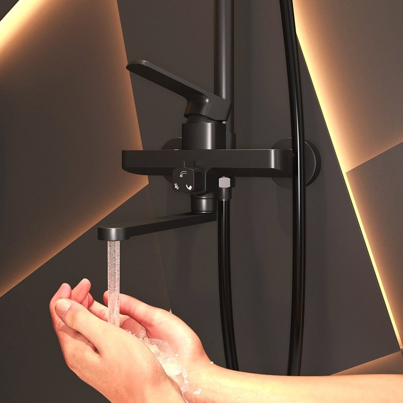 Душевая стойка Elghansa Heffen 2353520-2H-Black черный