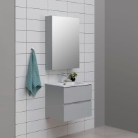 Мебель для ванной комнаты Aquanet Алвита new 60 подвесная, серая, с ящиками