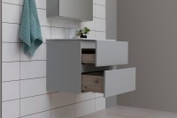 Мебель для ванной комнаты Aquanet Алвита new 60 подвесная, серая, с ящиками