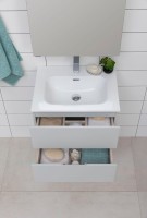 Мебель для ванной комнаты Aquanet Алвита new 60 подвесная, серая, с ящиками