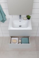 Мебель для ванной комнаты Aquanet Алвита new 60 подвесная, серая, с ящиками