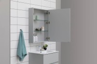 Мебель для ванной комнаты Aquanet Алвита new 60 подвесная, серая, с ящиками