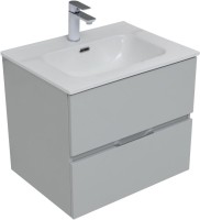Мебель для ванной комнаты Aquanet Алвита new 60 подвесная, серая, с ящиками