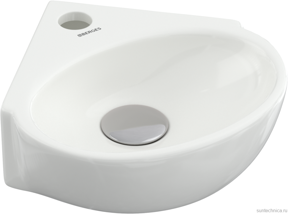 Раковина маленькая в туалет Berges Small 30x32 глянцевый белый
