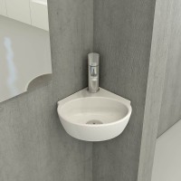 Раковина маленькая в туалет Berges Small 30x32 глянцевый белый